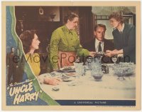 3z1239 STRANGE AFFAIR OF UNCLE HARRY LC 1945 Geraldine Fitzgerald watches bleary-eyed George Sanders
