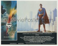 3z1248 SUPERMAN LC 1978 Christopher Reeve in costume with Metropolis skyline in the background!