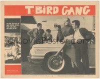 3z1255 T-BIRD GANG LC #6 1959 four punks & a hot babe hanging out in front of classic Thunderbird!