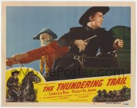 3z1296 THUNDERING TRAIL LC #6 1951 Lash La Rue with gun by Fuzzy St. John on stagecoach!