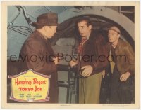 3z1302 TOKYO JOE LC #5 1949 close up of Humphrey Bogart being held at gunpoint inside plane!