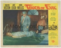 3z1312 TOUCH OF EVIL LC #6 1958 director/star Orson Welles looking at Janet Leigh laying in bed!