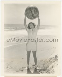 3z0352 PATRICIA ELLIS 8x10.25 still 1933 on break from movies w/ball above her head at the beach!
