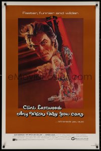 4a0711 ANY WHICH WAY YOU CAN 1sh 1980 cool artwork of Clint Eastwood & Clyde by Bob Peak!