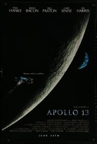 4a0712 APOLLO 13 advance 1sh 1995 Ron Howard directed, Tom Hanks, image of module in moon's orbit!