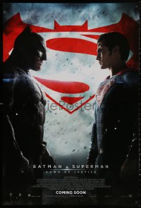 4a0739 BATMAN V SUPERMAN int'l advance DS 1sh 2016 Ben Affleck and Henry Cavill in title roles facing off!