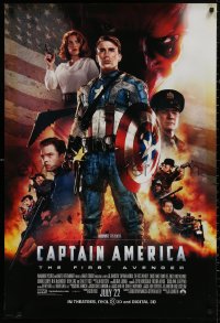 4a0777 CAPTAIN AMERICA: THE FIRST AVENGER advance DS 1sh 2011 Chris Evans, Jones, cool cast image!