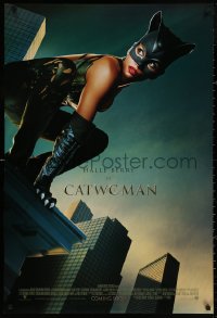4a0785 CATWOMAN int'l advance DS 1sh 2004 great image of sexy Halle Berry in mask on ledge!