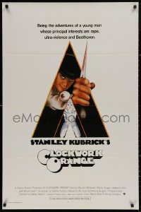 4a0796 CLOCKWORK ORANGE int'l 1sh 1972 Stanley Kubrick classic, Castle art of Malcolm McDowell!