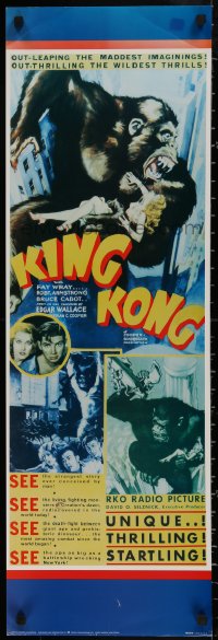 4a0585 KING KONG 12x36 commercial poster 1987 artwork of giant ape from original poster, Fay Wray!