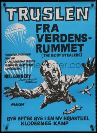 4a0158 BODY STEALERS Danish 1972 George Sanders, art of skydiver in peril!