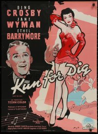 4a0175 JUST FOR YOU Danish 1953 different Stilling art of Bing Crosby & sexy Jane Wyman, rare!