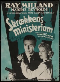 4a0181 MINISTRY OF FEAR Danish 1952 Fritz Lang, cool noir image of Ray Milland & Marjorie Reynolds!