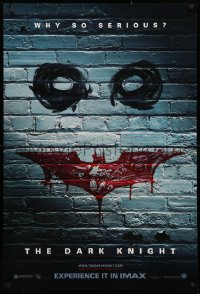 4a0810 DARK KNIGHT teaser 1sh 2008 why so serious? graffiti image of the Joker's face, IMAX version!