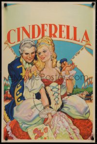 4a0287 CINDERELLA stage play English double crown 1930s art of her & the prince, art of dancers!