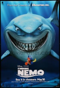 4a0836 FINDING NEMO advance DS 1sh 2003 best Disney & Pixar animated fish movie, huge image of Bruce!