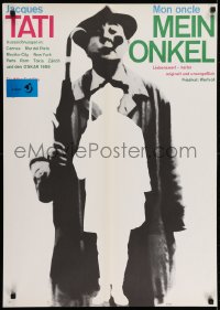4a0076 MON ONCLE German R1966 My Uncle, wacky different art of Jacques Tati as Mr. Hulot by Blase!