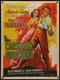 4a0042 CORSICAN BROTHERS Indian R1960s different art of Douglas Fairbanks Jr. & Warrick by Pinto!