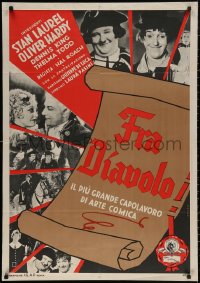 4a0048 DEVIL'S BROTHER Italian 1sh 1934 Hal Roach, different image of Laurel & Hardy, ultra rare!