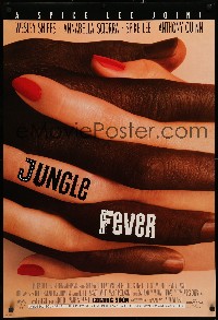 4a0927 JUNGLE FEVER advance DS 1sh 1990 Spike Lee, Wesley Snipes, Sciorra, interracial romance!
