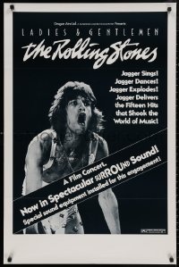 4a0939 LADIES & GENTLEMEN THE ROLLING STONES 25x38 1sh 1973 great c/u of rock & roll singer Mick Jagger!