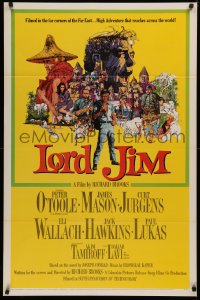 4a0955 LORD JIM 1sh 1965 Peak and Terpning art of O'Toole, James Mason, Curt Jurgens and cast!