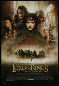 4a0958 LORD OF THE RINGS: THE FELLOWSHIP OF THE RING advance DS 1sh 2001 Tolkien, top cast!