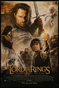 4a0960 LORD OF THE RINGS: THE RETURN OF THE KING int'l advance DS 1sh 2003 Jackson, cast montage!