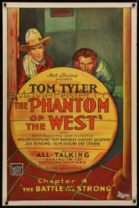 4a1012 PHANTOM OF THE WEST chapter 4 1sh 1931 Tom Tyler all-talking serial, Battle of the Strong!