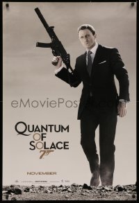4a1027 QUANTUM OF SOLACE teaser 1sh 2008 Daniel Craig as Bond w/silenced H&K UMP submachine gun!