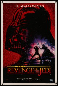 4a1039 RETURN OF THE JEDI dated teaser 1sh 1983 George Lucas' Revenge of the Jedi, Struzan art!
