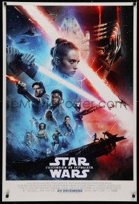 4a1049 RISE OF SKYWALKER int'l French language advance DS 1sh 2019 Star Wars, Ridley, cast montage!