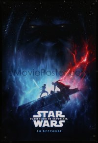 4a1051 RISE OF SKYWALKER int'l French language teaser DS 1sh 2019 Star Wars, Kylo battling Rey!