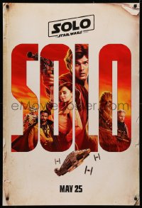 4a1078 SOLO teaser DS 1sh 2018 A Star Wars Story, Ehrenreich, Clarke, Harrelson, art of top cast!