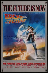 4a0357 BACK TO THE FUTURE 23x35 music poster 1985 art of Michael J. Fox & Delorean by Drew Struzan!