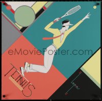 4a0333 CHARLES LEPAS 26x26 French art print 1992 wonderful, colorful modern tennis art!