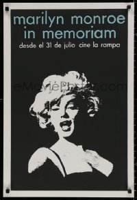 4a0345 MARILYN MONROE IN MEMORIAM 20x30 Cuban film festival poster 1990s silkscreen art by Azcuy!
