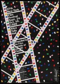 4a0342 37TH NEW YORK FILM FESTIVAL signed 22x33 film festival poster 1999 by artist Ivan Chermayeff!