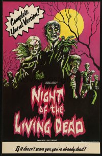 4a0653 NIGHT OF THE LIVING DEAD 11x17 special poster R1978 George Romero zombie classic, New Line!