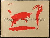 4a0326 PABLO PICASSO signed #19/20 19x25 art print 1970s Bull Fighter 3, silkscreen!