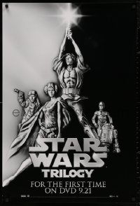 4a0374 STAR WARS TRILOGY 27x40 video poster 2004 George Lucas, art of Hamill, Fisher, Ford!