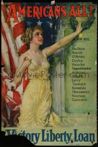 4a0470 AMERICANS ALL 27x40 WWI war poster 1919 wonderful Howard Chandler Christy patriotic art!