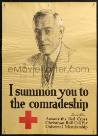 4a0483 I SUMMON YOU TO THE COMRADESHIP 20x28 WWI war poster 1918 art of President Woodrow Wilson!