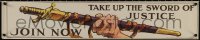 4a0500 TAKE UP THE SWORD OF JUSTICE 6x30 English WWI war poster 1915 hand offering a sheathed sword!