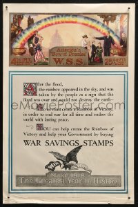 4a0505 WAR SAVINGS STAMPS 13x19 WWI war poster 1918 help create a U.S. Rainbow of Victory!