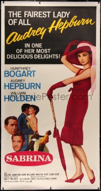 4b0021 SABRINA linen 3sh R1965 the fairest lady of all Audrey Hepburn, Bogart, Holden, Wilder, rare!