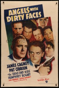 4b0034 ANGELS WITH DIRTY FACES linen 1sh 1938 James Cagney, Pat O'Brien & Dead End Kids, ultra rare!