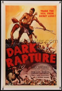 4b0083 DARK RAPTURE linen 1sh 1938 filmed & recorded on the Denis-Roosevelt Belgian Congo expedition!
