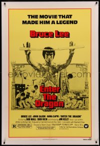 4b0099 ENTER THE DRAGON linen 1sh R1979 Bruce Lee kung fu classic, the movie that made him a legend!