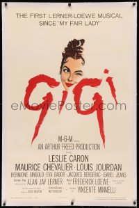 4b0115 GIGI linen 1sh 1958 art of winking Leslie Caron, Best Director & Best Picture winner!